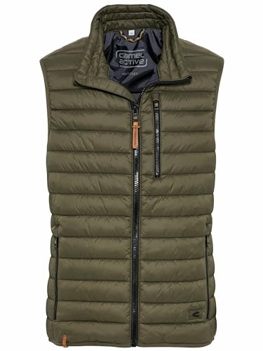 camel active Herren leichte Steppweste ohne Kapuze Olive-Braun, menswear-58