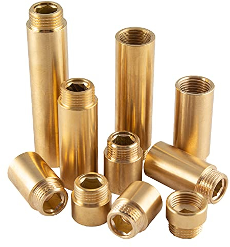 konst-install Hahnverlängerung 1/2 Zoll (IG Ø 18,6mm x AG Ø 21mm) 30mm Messing, verlängerung Fitting,Gewindefitting, Geeignet für Heizung und Trinkwasser Installation