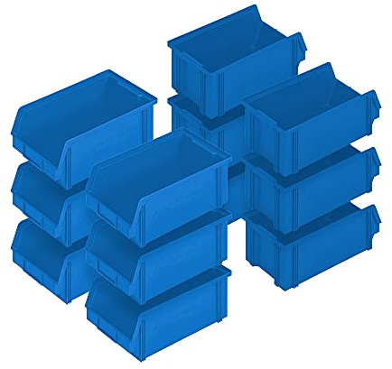 BRB 12x Sichtbox CLASSIC FB 3Z, LxBxH 350/300x200x145 mm, Inhalt 8,7 Liter, blau