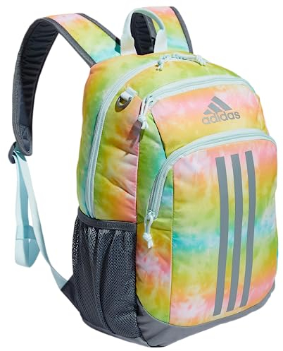 adidas Unisex Creator Laptop Backpack for Women Men, Comfortable and Durable Small Athletic Bag Rucksacktasche, Stone Wash Rainbow/Grey/Almost Blue, One Size