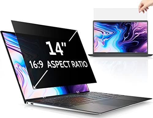 Peslv Écran de confidentialité 14 pour ordinateur portable 16:9, filtre anti-lumière bleue, bouclier de sécurité amovible de 35,6 cm, compatible avec Lenovo Hp, Dell, Acer, Asus Thinkpad Envy Xps