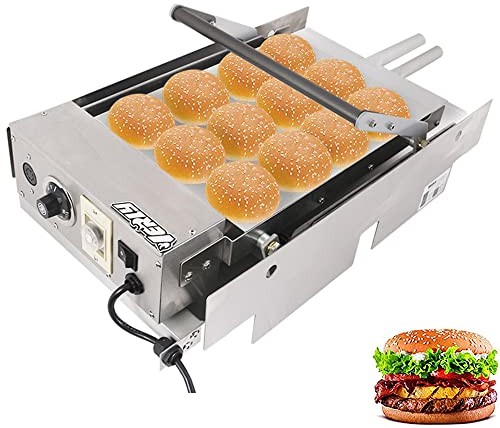 MNSRRN Tostadora Comercial, Hamburguesa automática de Acero Inoxidable de Doble Capa, máquina de Calentamiento de Masa de Pan Antiadherente, máquina de Hamburguesas comerciales con Timer Timbre