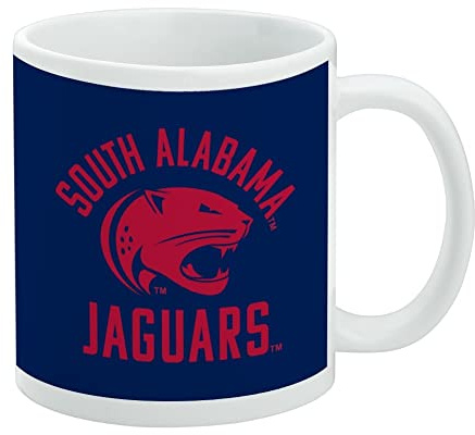 Univeristy of South Alabama Jaguars Ceramic Coffee Mug, Novelty Gift Mugs for Coffee, Tea and Hot Drinks, 11oz, White