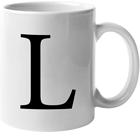 DigiPrint Graphics Alphabet Mug Letter L | Funny Coffee Cup | Novelty Tea Mug Gift | White, Present, Quality Printed (MUG051)