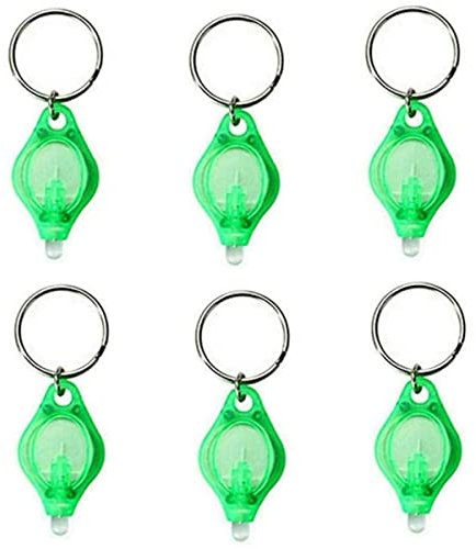 MACHSWON 6PCS Mini Keychain Torches Flashlight UV Money Checker Key-Chain LED Money Detector Light Key Ring Light Torch Green