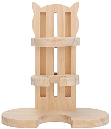 BAOFUYA Hamster Wood Water Bottle Stand,Small Pet Water Bottle Holder Bunny Water Bottle with Natural Wooden Stand Hanging Water Bottle for Chinchillas Rabbits.