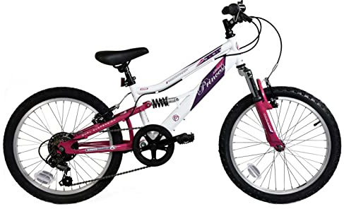 Basis Bikes Princess 20 Girls Full Suspension Mountain Bike - White/Pink