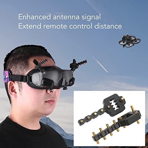 VBESTLIFE 2 STÜCKE Antenne Signal Booster, Yagi UDA Antenne Signal Booster Verstärker Fernbedienung Range Extender für RC Drone Goggles (Schwarz)