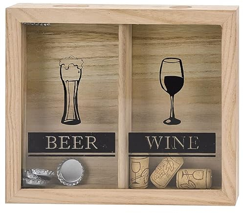 Murago - Beer & Wein Korken Sammelbox - Behälter Wanddekoration Flaschen Bier Korken sammeln Kronkorken Weinkorken