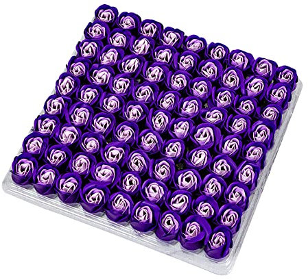 81 Stück Rose Seife Blume, Künstliche Rosen Duftseifen Mini Rosenkopf Rosenblüten in Geschenkbox Flora duftende Seife Rose Blume Geschenk für Jahrestag Geburtstag Hochzeit Valentinstag Box