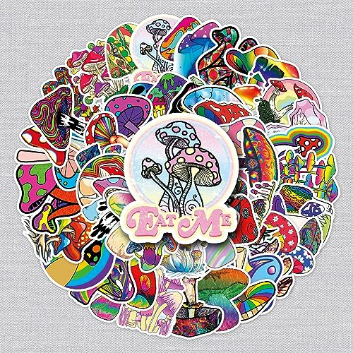 Pilze Aufkleber Pilze Sticker Set 50 Stücke Niedlich Deko für Auto Laptop Skateboard Fahrrad Moped Motorrad Fahrrad Computer,Geeignet für Erwachsene Kinder