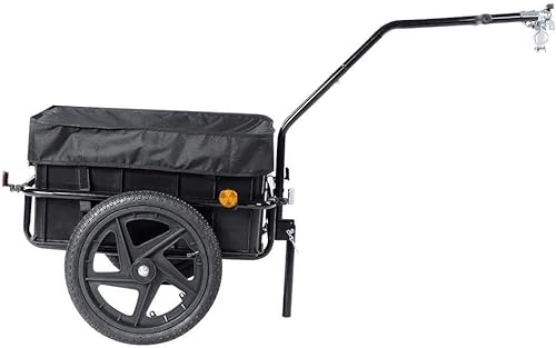 QIANMEI Fahrrad anhänger Fahrradwagen, 70 L Lastenanhänger, Fahrrad-Trolley, Griffträger Mit Abdeckung, Großer Lade-Fahrradanhänger-Aufbewahrungswagen