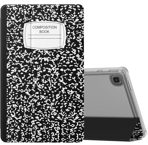 MoKo Étui Compatible avec Samsung Galaxy Tab A7 Lite 8.7 Pouces 2021(SM-T227/SM-T225/SM-T220), Étui à Trois Volets Anti-Chocs Coque de Protection avec Support Dos Translucent, Carnet Noir