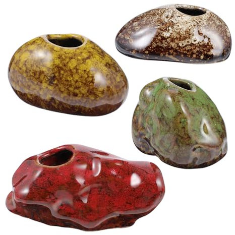 TOPBATHY 4stücke Teiliges Hydroponische Keramikvasen Einzigartige Blumentöpfe Für Blumenarrangements Grün Rot Gelb Und Weiß Für Büro Wohnzimmer Und Balkon Deko