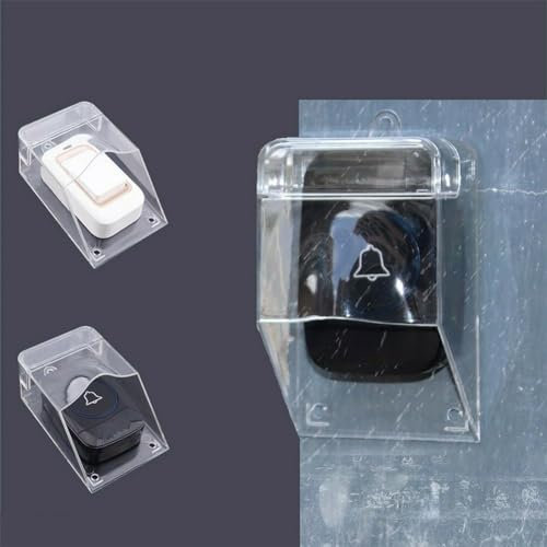 Emiif Transparent Plastic Doorbell Rain Cover Suitable for All Ring Models Doorbell Waterproof Protector Shield Video Doorbells