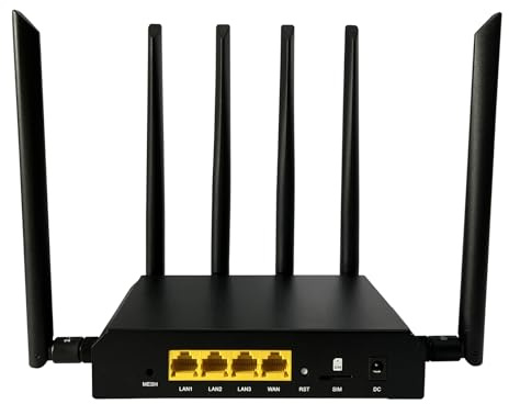 Wiflyer AX1800 4G LTE Router WiFi 6 Cat6, router wireless Gigabit Dual Band, modem router 4G LTE sbloccato con slot per scheda SIM (Z6001AX-T-EM06)