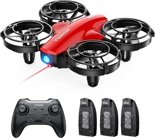 Tomzon A24 Mini Drone para Niños, Dron con 3 Baterías 24 Minutos de Vuelo, Modo de Batalla, Cuadricópteros Kid Drone Tres Funciones Voladoras, Juguete para Principiantes Rojo