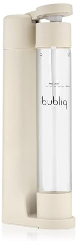 bubliq Wassersprudler, Beige, mit Co2-Zylinder und 1 l Flasche, minimalistisches Design, sparkle anything