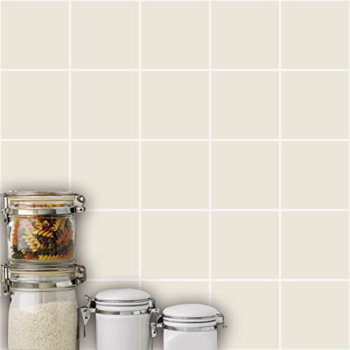 ZaLiX Fliesenaufkleber, 10 cm x 10 cm, beige, zum Aufkleben von Fliesen, Fliesenaufkleber für Badezimmer, zum Aufkleben an Wandfliesen, Rückwand für Küche, zum Aufkleben von Fliesen, sel