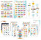 24 Designs, 12 Vorschul-Lernposter für Kinder im Alter von 3–5 – 25,4 x 35,6 cm, Vorschul-Wandposter, Alphabet-Poster, Kindergarten-Poster für die Heimschule, Alphabet-Poster, Kindergarten-Poster für