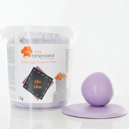 Zuckerteig | Rollfondant | Zuckermasse | Fondant 1-5kg | 26 Farben | Perfekt zum Modellieren von Figuren und Dekorationen | Stark, glatt und geschmeidig | Halal & Koscher Hell Lila 1 kg