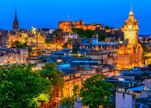 HUADADA Puzzle 1000 Teile, 1000 Teile Puzzle für Erwachsene, Impossible Puzzle, Puzzle-Geschenk, Geschicklichkeitsspiele, Clevere Rätsel, Puzzle Farbenfrohes, Puzzle mit Edinburgh-Motiv
