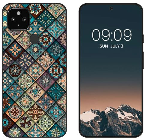 WUACYEAMING für Google Pixel 4a 5G Hülle,Mode Schutzhülle Schwarz Handyhülle mit Aesthetic Muster Weich Silikon Dünn TPU Stoßfeste Kratzfest Schutzhülle Cover-Holzmaserung Rahmen