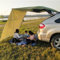 Campingzelt, Auto-Heckzelt, Sonnenschutz, tragbarer Kofferraum-Sonnenschutz, Bordmarkise, Sonnendach, Markise, geeignet für SUV, MPV, Schrägheck, Limousine, LKW (300 x 150 cm)