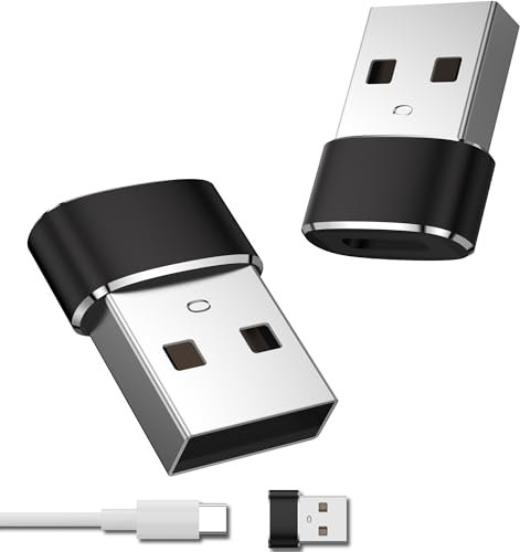 Oumida 2 Pack Adaptador USB C a USB, Adaptador USB C Hembra a USB Macho, para Carga Rápida y Sincronización de Datos, Compatible con Todos los Productos Electrónicos con Puerto de Carga USB C