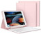GKABXY Keyboard Case for iPad 9th/8th/7th Generation 10.2 inch 2021/2020/2019, Soft TPU Back Cover with Pen Holder, Magnetically Detachable Wireless Bluetooth Keyboard, Auto Wake/Sleep, Pink