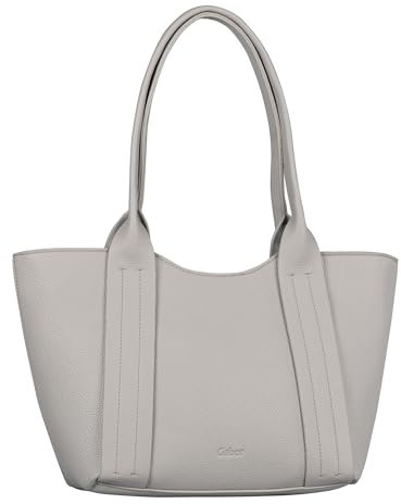 Gabor bags Christine Damen Shopper Umhängetasche Reißverschluss Groß Grau