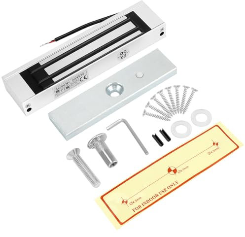 QWORK® Serratura elettromagnetica da 180 kg DC12V, serratura magnetica per sistema di accesso alla porta, modalità NC, impermeabile