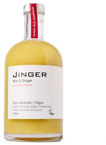 Jinger Drinks - Mint & Ginger - Non-Alcoholic Concentrate for Digestive Health - 35 servings (No added sugar)