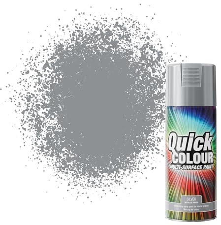 Quick Colour Silver Metallic Spray Paint 400ml