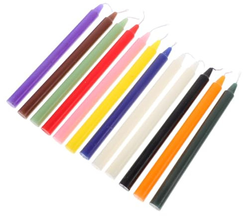ADOCARN 12stücke Farbige Stabkerzen Lange Kerzen Unscented Paraffin Kerzen Für Dekoration Geburtstag Hochzeit Weihnachten
