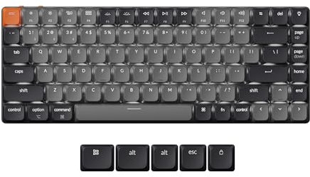 Keychron K3 QMK Mechanical Keyboard Version 3, Ultra-Slim 75% Layout Wireless Gaming Keyboard with White Backlit, Low Profile Brown Switch Bluetooth Keyboard for Mac Windows, US ANSI Layout