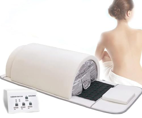 Professionelle Ferninfrarot-Saunakuppel | 5 Minuten Vorheizzeit | 1200 W/220 V Leistung | Infrarotsauna für eine Person | Tragbare Trockensauna | Heimsauna | Therapeutische Steine,White