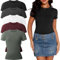 YOIOWVY 5 Pack Women's Short Sleeve T-Shirts Crew Neck Shirts for Women Casual Basic Fitted Stretchy Tee Tops
