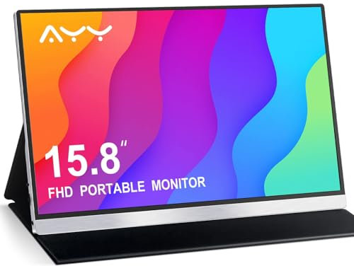 AYY Monitor Portatile da 15.8 Pollici FHD 1080P USB-C HDMI Schermo Secondario Esterno per Computer HDR IPS Gaming Estensione per PC MAC Smartphone PS4/5 Xbox Switch con Altoparlanti Integrati