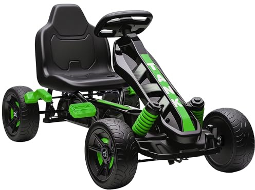 AIYAPLAY Kart Pedales para Niños Embrague Automático +3 Años 50 kg Verde