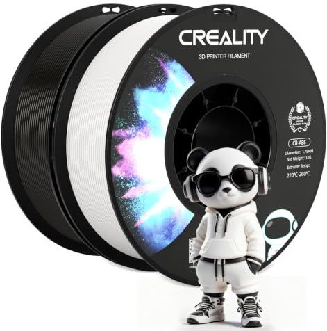 Creality ABS-Filament 1,75 mm, offizielles 3D-Drucker-Filament ABS, verwicklungsfrei, starke Haftung und Überhangleistung, Maßgenauigkeit +/-0,03 mm, 2 kg (Weiß + Schwarz)