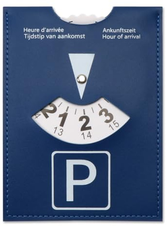 HUKUMA Maxi Parkscheibe Auto Aus Weichem Kunstleder Soft-Touch, 15 x 11 cm - Aus Leder Gemäß StVO Für PKW, LKW, Wohnmobile, Blau