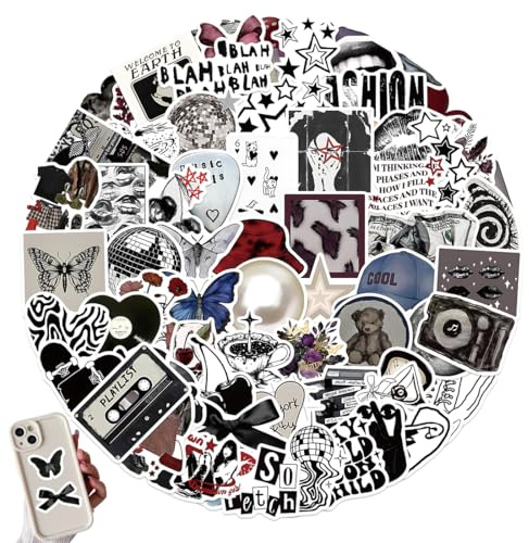 UYVPAER 100Pcs Vinyl Aesthetic Downtown Girls Stickers Pack - Y2K Waterproof Decals For Water Bottle, Laptop, Skateboard - Trendy Stickers For Teens & Adults(A)