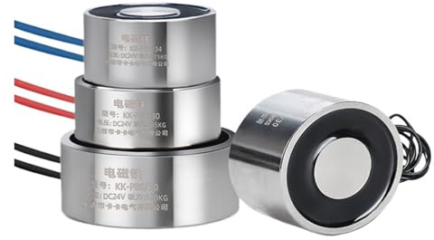 HF Mont 1 électroaimant rond à ventouse, puissance d'aspiration 0,3 à 120 kg, miniature, puissant, 12/24 volts CC(P80H38mm 120KG,24V)
