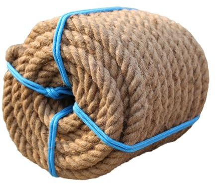 Corda in Juta 1,18-2,36 Pollici x 32,8 Piedi – Corda Manila Intrecciata ad Alta Resistenza, per Letti Sospesi, Pontili, Giardinaggio, Artigianato, Sport, Progetti Nautici e Fissaggi(50mm)