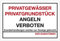 WANDKINGS Hinweisschild - Privatgewässer Privatgrundstück Angeln verboten! - stabile Aluminium Verbundplatte - Wähle eine Größe - 30x20 cm