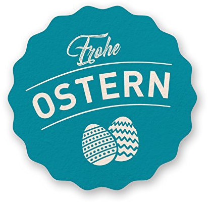 itenga Frohe Ostern Aufkleber Bunt einzeln 5 Farben Set Geschenkverpackung Gastgeschenk Sticker Osternest Tischdekoration (Blau, Aufkleber (5,5cm))