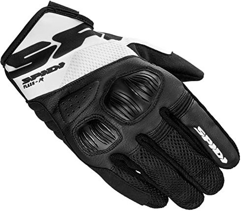 SPIDI, Flash-R Evo, Guanti Moto per Uomo, Protettivi e Resistenti, Guanti Moto Estivi Impermeabili e Antiscivolo, con Touchscreen Capacitivo, Peso Medio 0, 1 kg, Colore Nero e Bianco, Taglia, 3XL