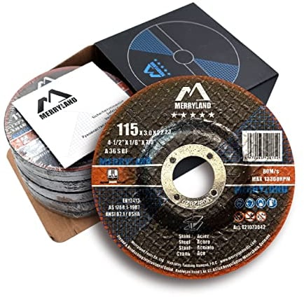 Merryland Cutting Disc 115 Metal for Angle Grinder, 115 X 3.0 X 22.23 mm Cutting Wheel 25 Pieces, Steel Iron 4.5 inch Type 42, Expert-Line E21073042