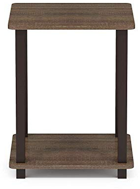 Furinno Simplistic Sofatisch, Couchtisch, Beistelltisch, mit 2 Ebenen, 2-er Set, Walnuss/Braun